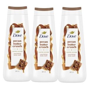 Dove Pecan Butter Crunch Nourishing Body Wash 20 oz Limited Edition Set of 3‎